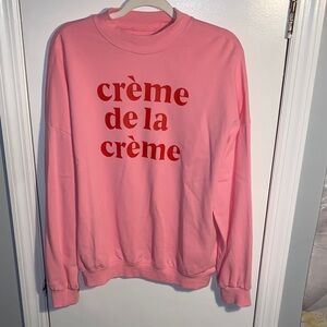 Crème de la crème Pink Cotton Sweatshirt